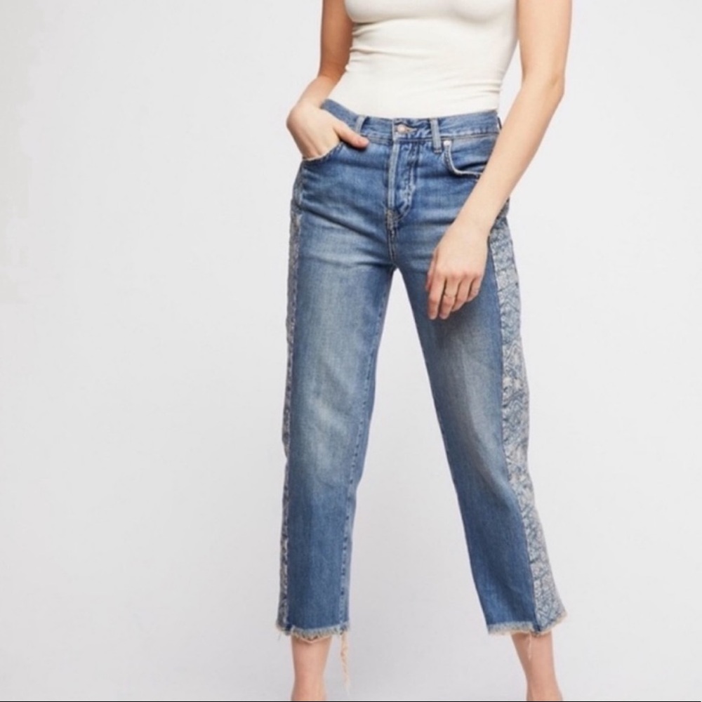 Free People • NWT Side Stripe Boyfriend Jeans 27 - Picture 2 of 8